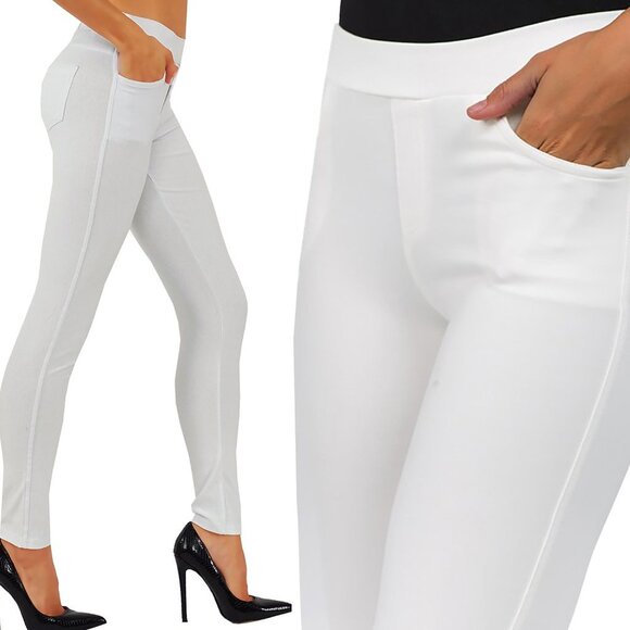 Pull-up casual pants full length - Picture 1 of 6